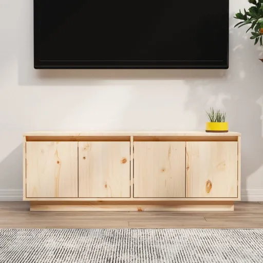 Móvel de TV 110x34x40 cm Madeira de Pinho Maciça