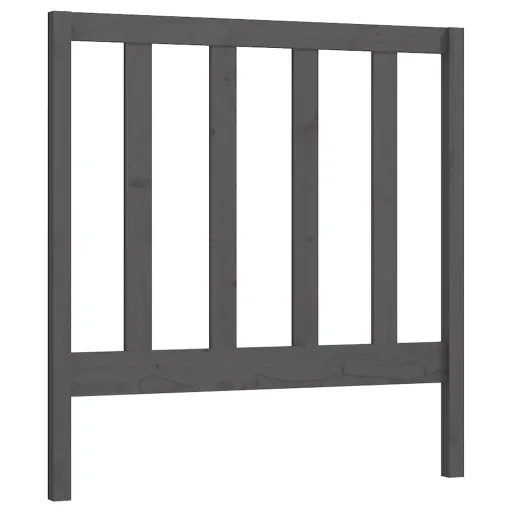 Cabeceira de Cama 81x4x100 cm Pinho Maciço Cinzento