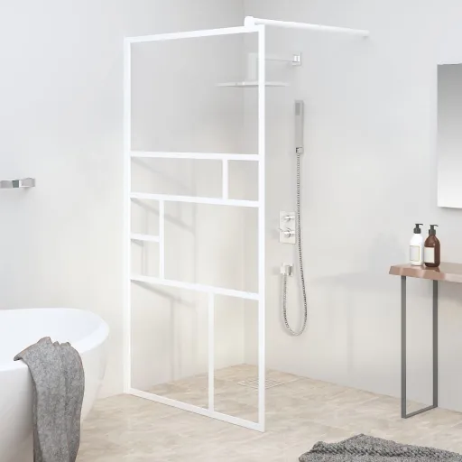Divisória de Chuveiro 100x195 cm Vidro ESG Branco