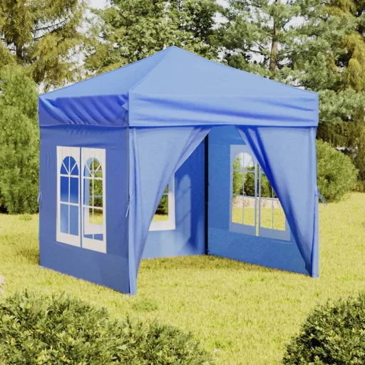 Tenda para Festas Dobrável com Paredes Laterais 2x2 m Azul