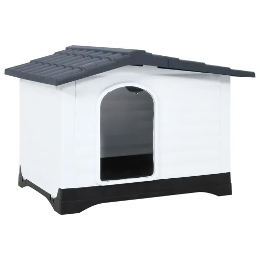 Casota para Cães Cinza 90,5x68x66 cm Polipropileno