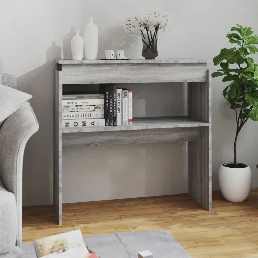 Mesa Consola 80x30x80 cm Derivados de Madeira Cinzento Sonoma