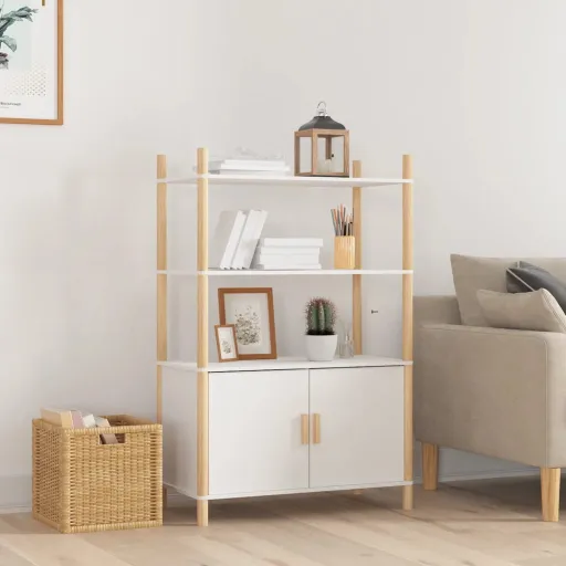 Armário Alto 80x40x121 cm Derivados de Madeira Branco