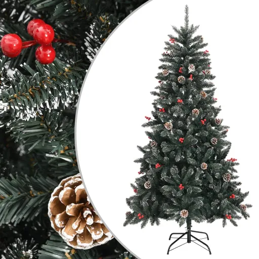 Árvore de Natal Artificial com Suporte 180 cm PVC Verde