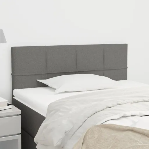 Cabeceira de Cama Tecido 90x5x78/88 cm Cinzento-Escuro