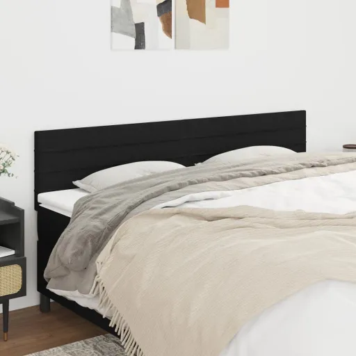 Cabeceira de Cama   Tecido 80x5x78/88 cm Preto (2 pcs)