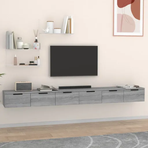 Armários de Parede   102x30x20 cm Madeira Sonoma Cinza (2 pcs)