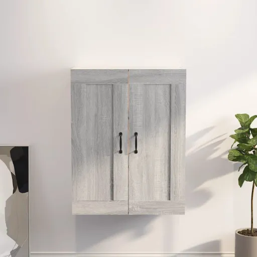 Armário de Parede Suspenso 69,5x32,5x90 cm Sonoma Cinza