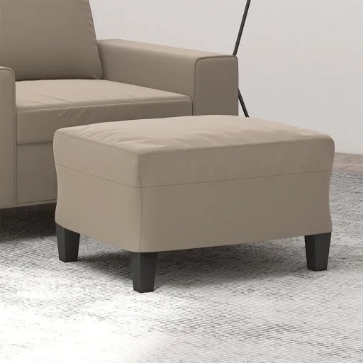 Apoio de Pés Tecido de Microfibra 60x50x41 Cinza-Acastanhado
