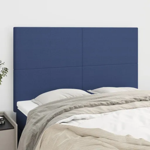 Cabeceira Azul 144x5x118/128 cm Tecido