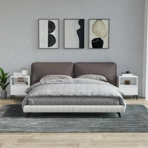 Mesas de Cabeceira   40x35x50 cm Branco (2 pcs)