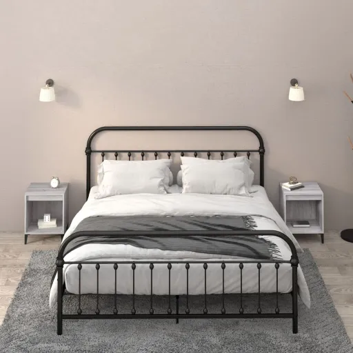 Mesas de Cabeceira   40x35x50 cm Cinzento Sonoma (2 pcs)
