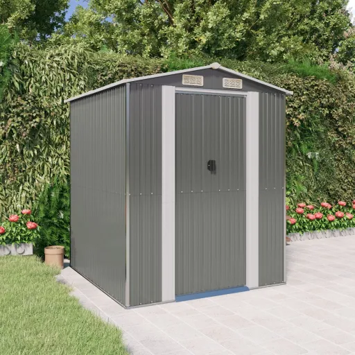 Abrigo de Jardim 192x191x223 cm Aço Galvanizado Cinzento-Claro