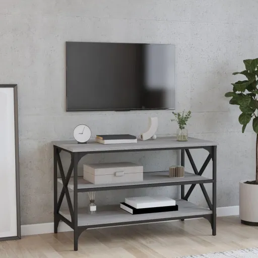 Móvel de TV 80x40x50 cm Derivados de Madeira Cinzento Sonoma