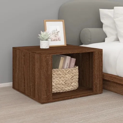 Mesa Cabeceira 57x55x36 cm Derivados Madeira Carvalho-Castanho