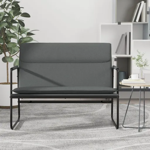 Banco 100x64x80 cm Tecido Cinzento-Escuro