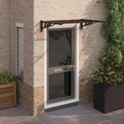 Toldo de Porta 122x90 cm Policarbonato Preto