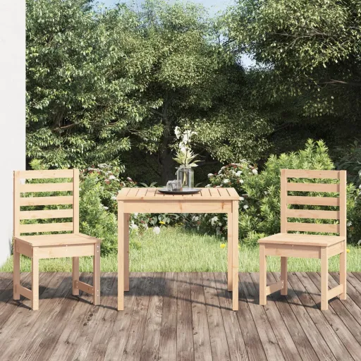 Conjunto de Bistrô para Jardim Madeira de Pinho Maciça (3 pcs)