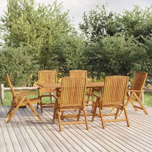 Conjunto de Jantar para Jardim   Madeira de Teca Maciça (7 pcs)