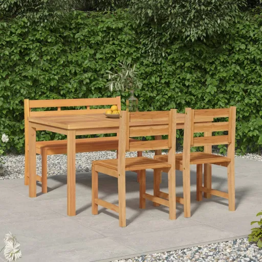 Conjunto de Jantar p/ Jardim Madeira de Teca Maciça (4 pcs)