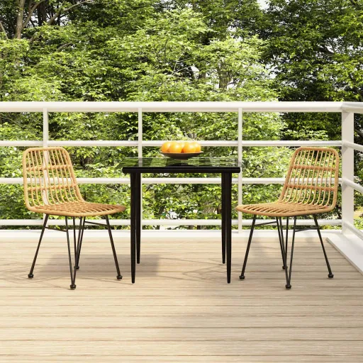 Conjunto de Jantar para Jardim Vime PE (3 pcs)