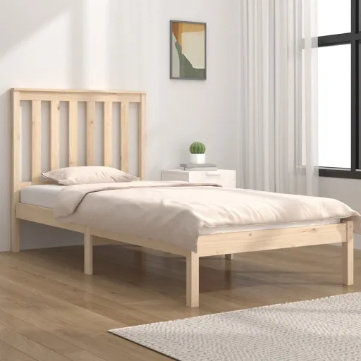 Estrutura de Cama Pequena Solteiro 75x190 cm Pinho Maciço