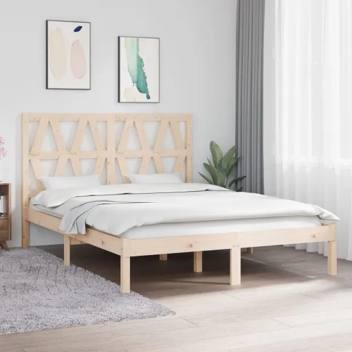 Estrutura de Cama Casal 135x190 cm Pinho Maciço