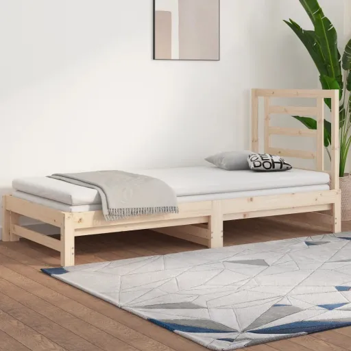 Estrutura Sofá-Cama de Puxar 2x(90x190) cm Pinho Maciço