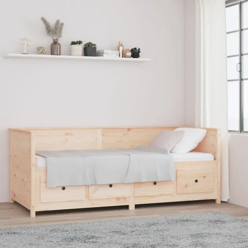 Sofá-Cama Sem Colchão 80x200 cm Madeira de Pinho Maciça
