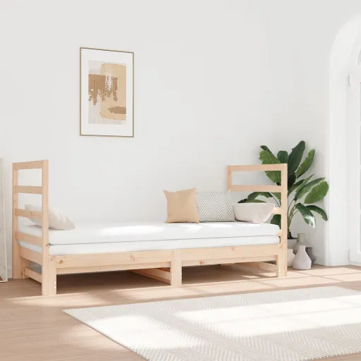 Estrutura Sofá-Cama de Puxar 2x(90x190) cm Pinho Maciço