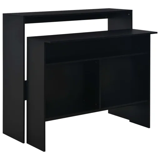 Mesa de Bar com 2 Tampos Preto 130x40x120 cm