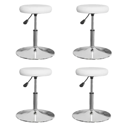 Cadeiras de Jantar   Couro Artificial Branco (4 pcs)