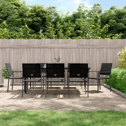 Conjunto de Jantar p/ Jardim Vime PE e Aço (9 pcs)