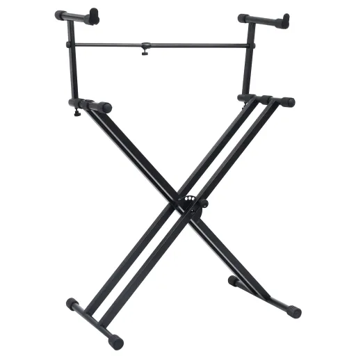 Suporte Duplo para Teclado com Estrutura em X Preto
