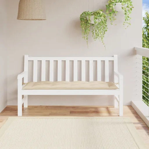 Almofadão p/ Banco de Jardim 150x50x7 cm Tecido Oxford Bege
