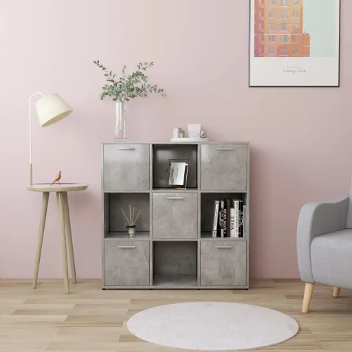 Estante 90x30x90 cm Contraplacado Cinzento Cimento