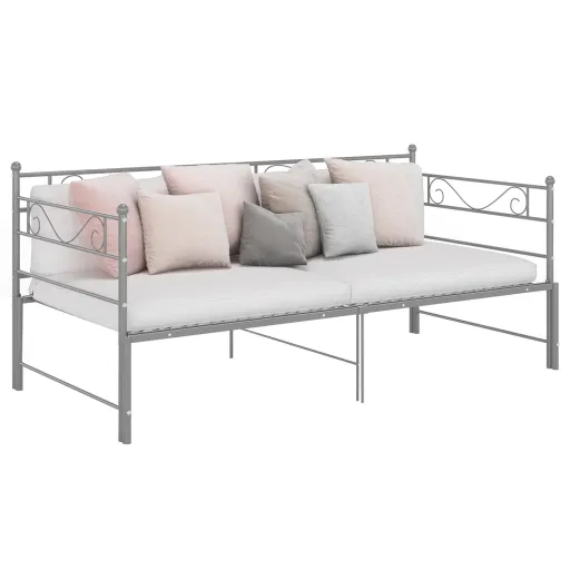 Estrutura Sofá-Cama de Puxar 90x200 cm Metal Cinzento