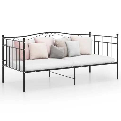 Sofá-Cama 90x200 cm Metal Preto