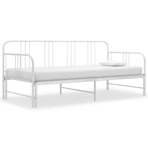 Estrutura Sofá-Cama de Puxar 90x200 cm Metal Branco