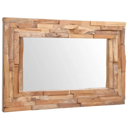 Espelho Decorativo em Teca 90x60 cm Retangular