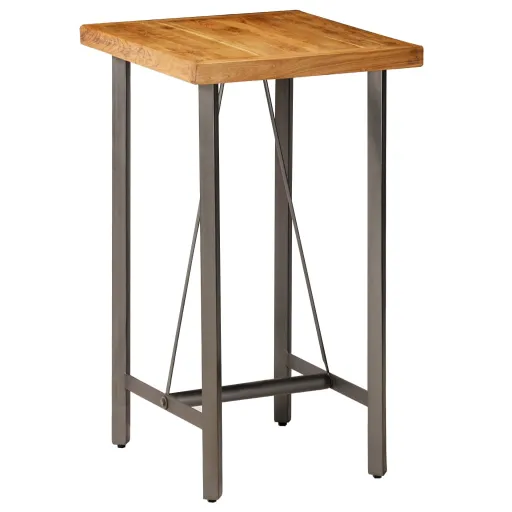 Mesa de Bar em Madeira de Teca Recuperada Maciça 60x60x107 cm