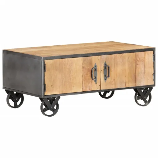 Mesa de Centro 90x50x39 cm Madeira Recuperada Maciça
