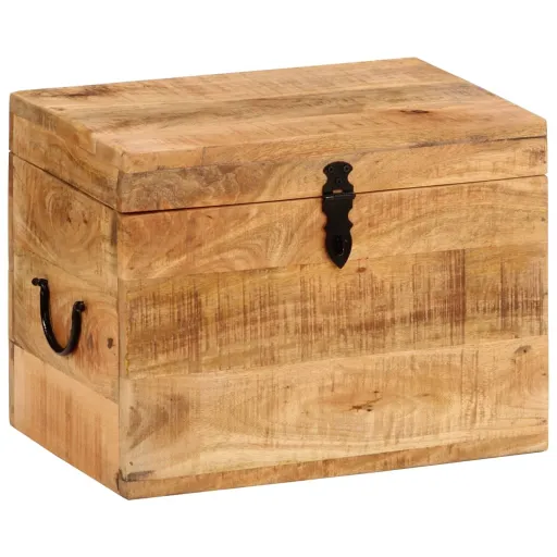 Caixa de Arrumação 39x28x31 cm Madeira de Mangueira Maciça
