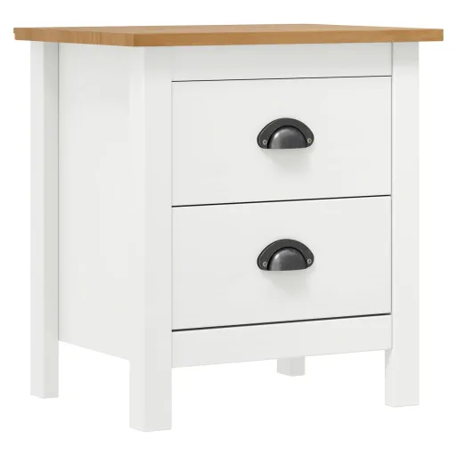 Mesa de Cabeceira Hill 46x35x49,5 cm Pinho Maciço Branco