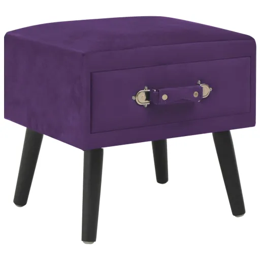 Mesa-de-Cabeceira 40x35x40 cm Veludo Roxo Escuro