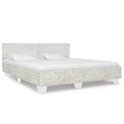 Estrutura de Cama 180x200 cm Vime Genuíno Cinzento