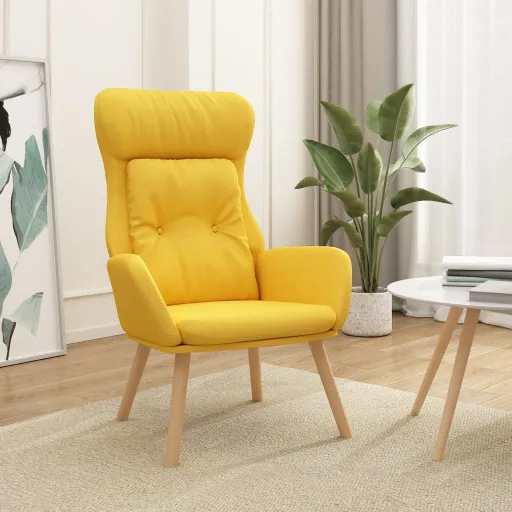 Cadeira de Descanso Tecido Amarelo Mostarda