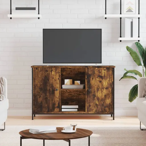 Móvel de TV 100x35x65 cm Derivados de Madeira Carvalho Fumado