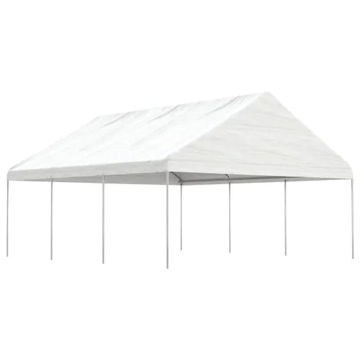 Gazebo com Telhado 6,69x5,88x3,75 m Polietileno Branco