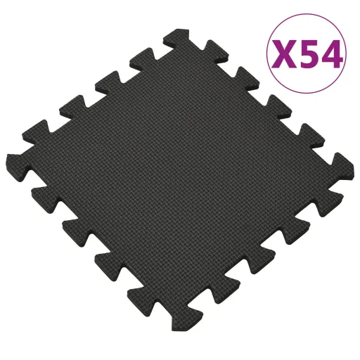 Tapetes de Chão   4,86㎡ Espuma de EVA Preto (54 pcs)